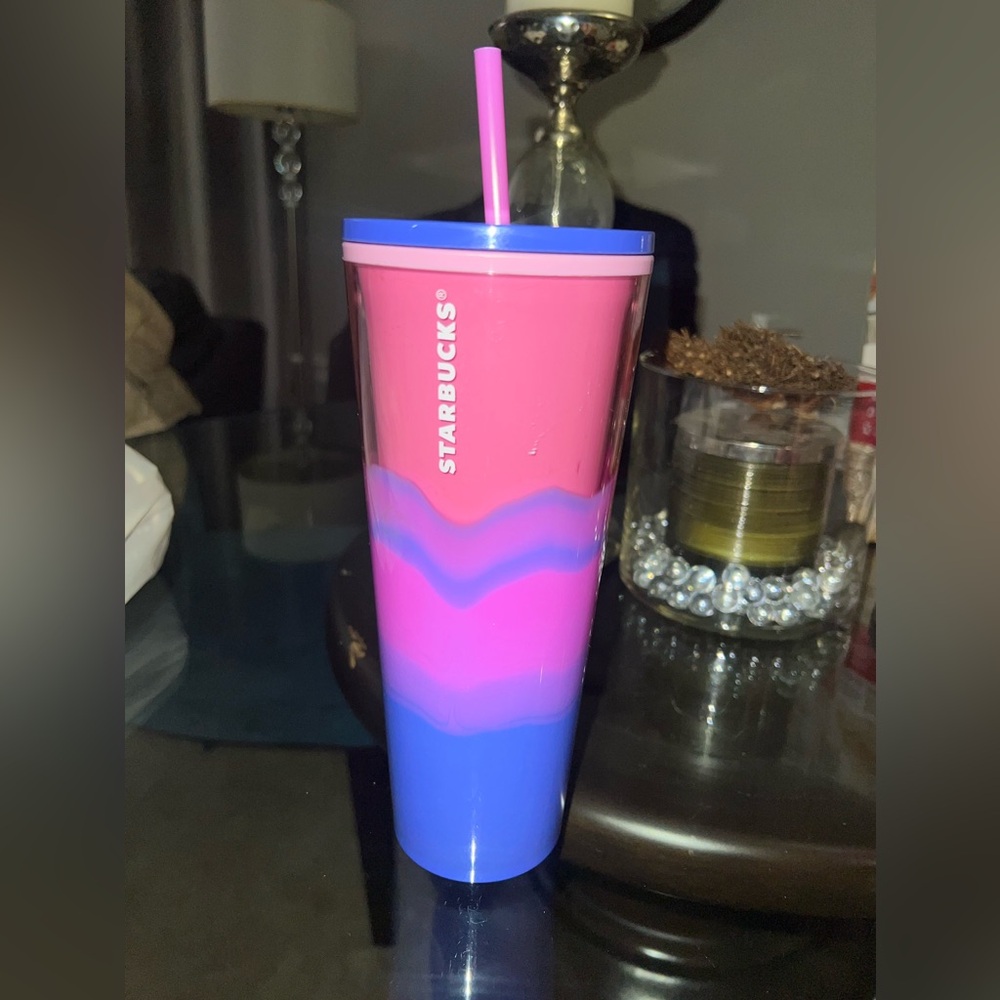 Starbucks Summer 2021 Pink, Purple, & Blue Wave Marble Cup